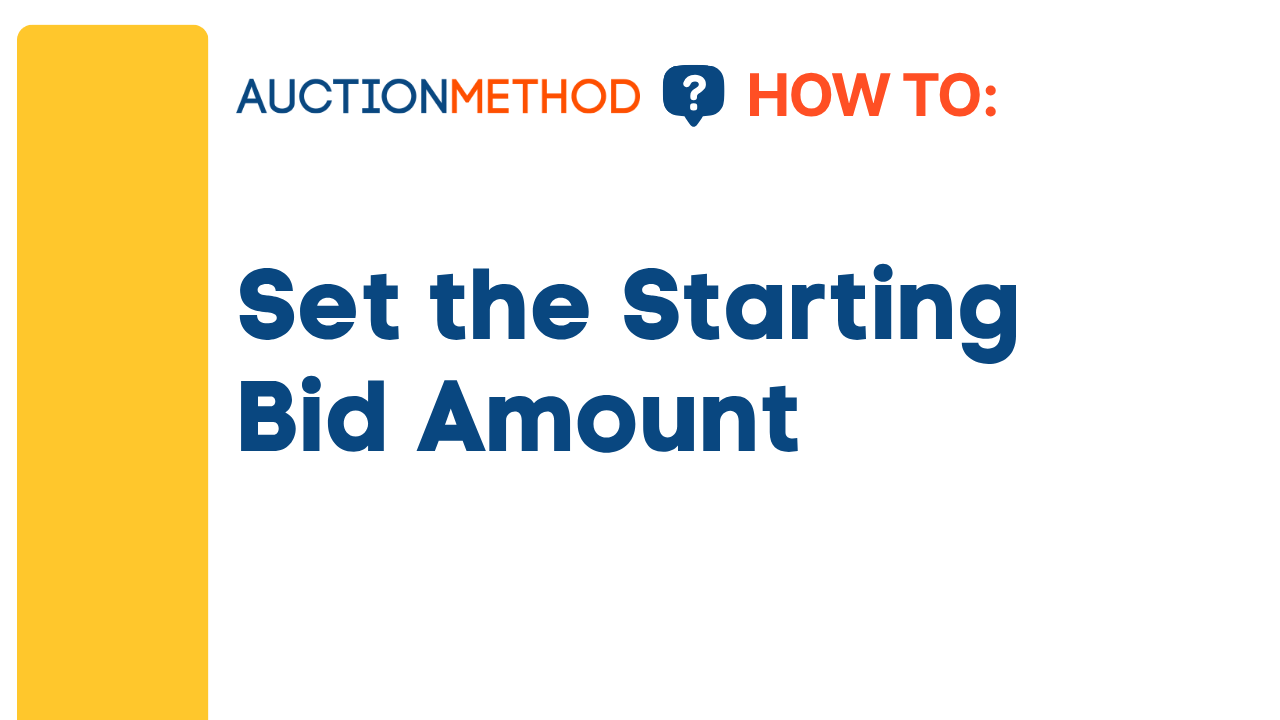 Set the Starting Bid Amount