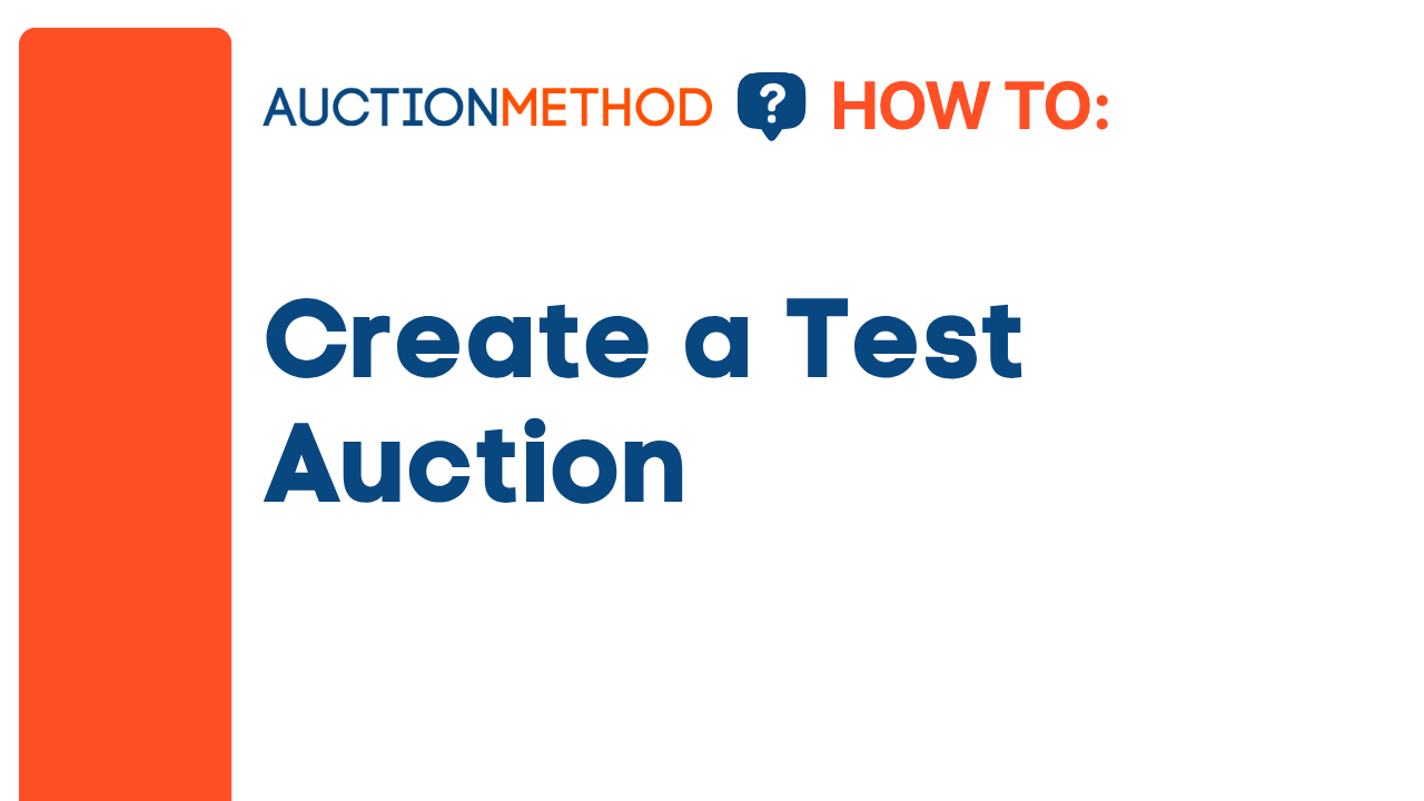 Create a Test Auction