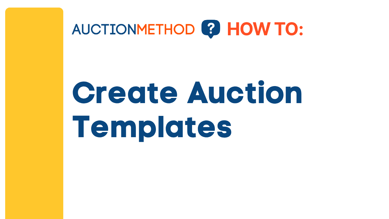 Create Auction Templates