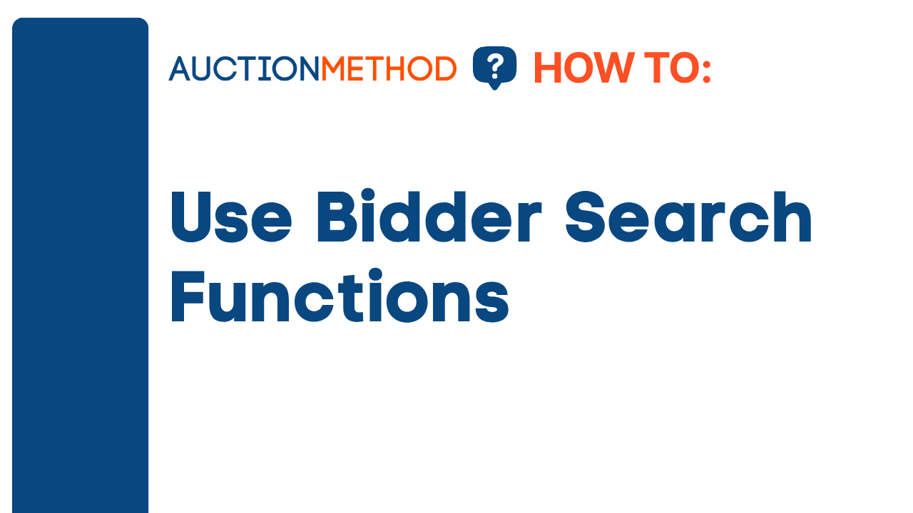 Use Bidder Search Functions