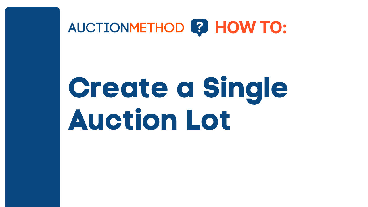 Create a Single Auction Lot