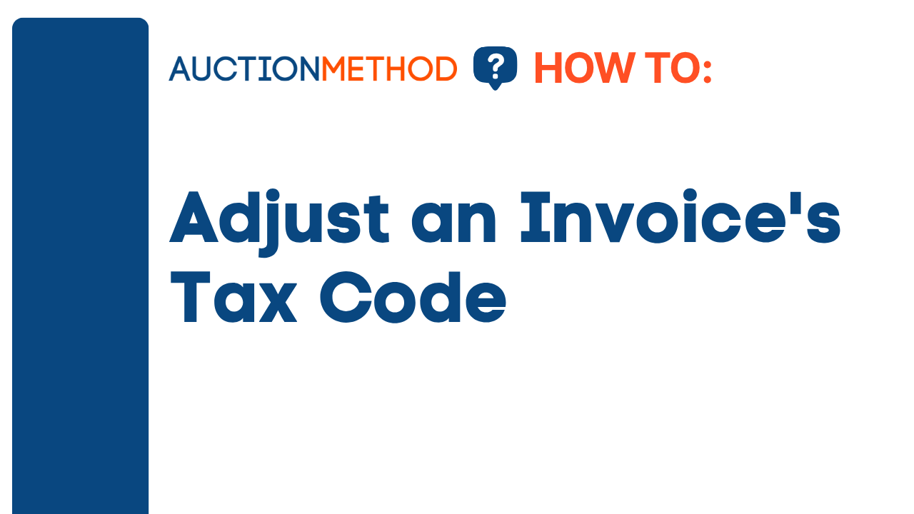 Adjust an Invoices Tax Code