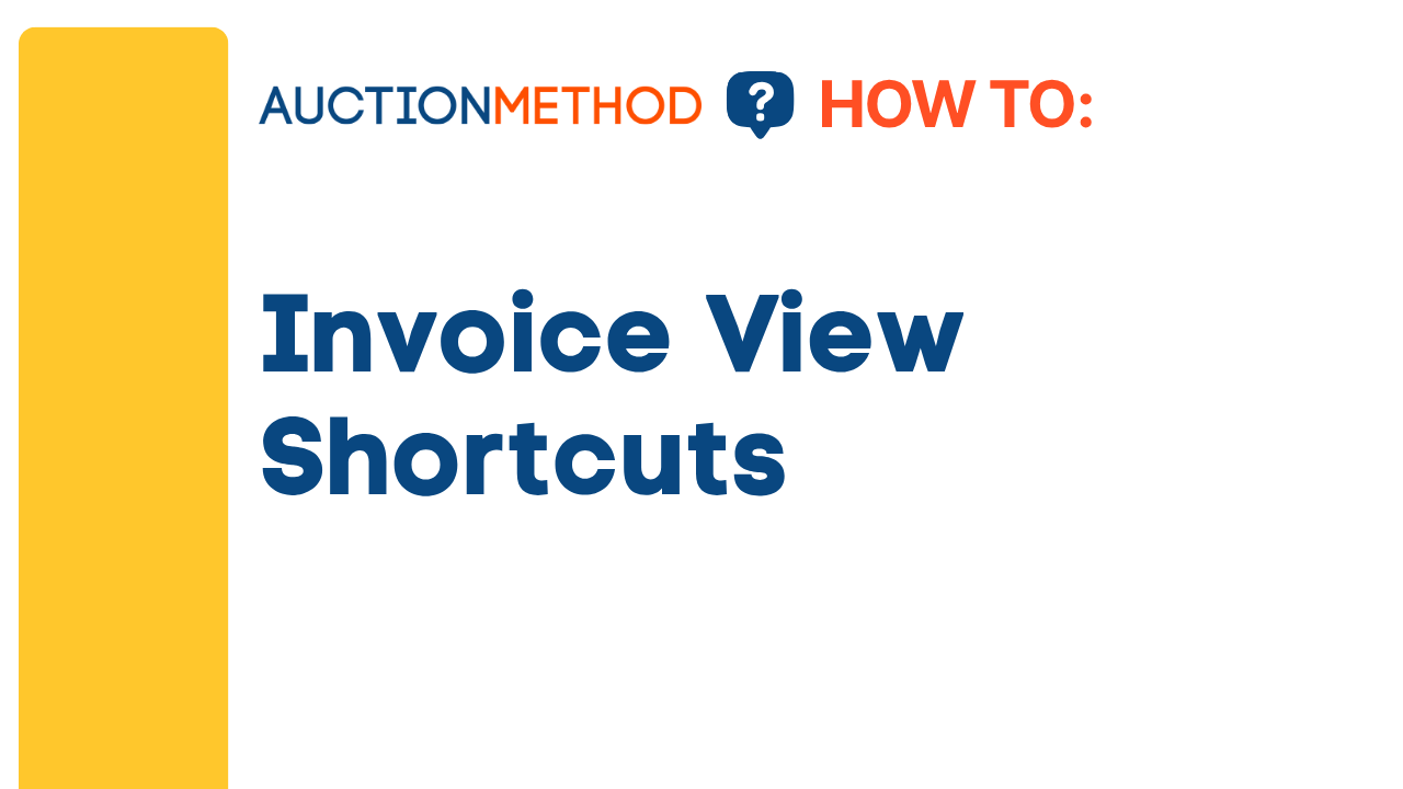 Invoice View Shortcuts