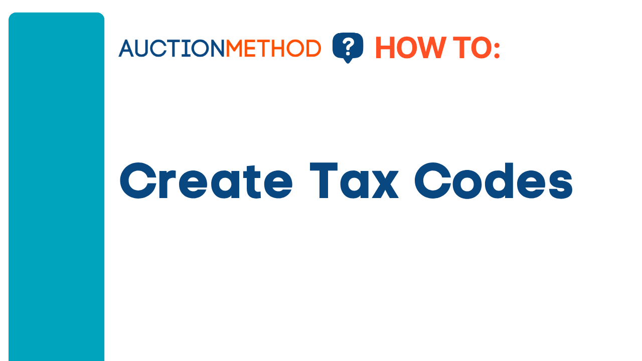 Create Tax Codes