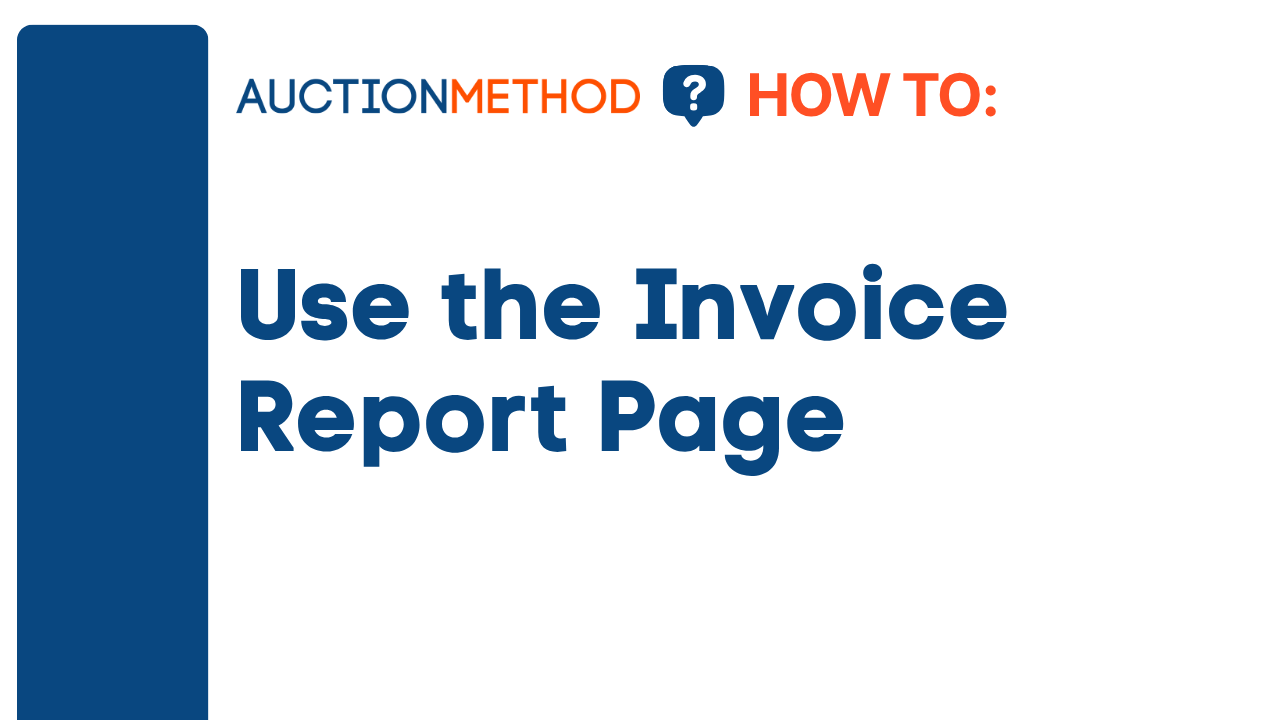 Use the Invoice Report Page