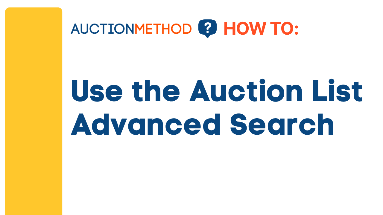 Use the Auction List Advanced Search