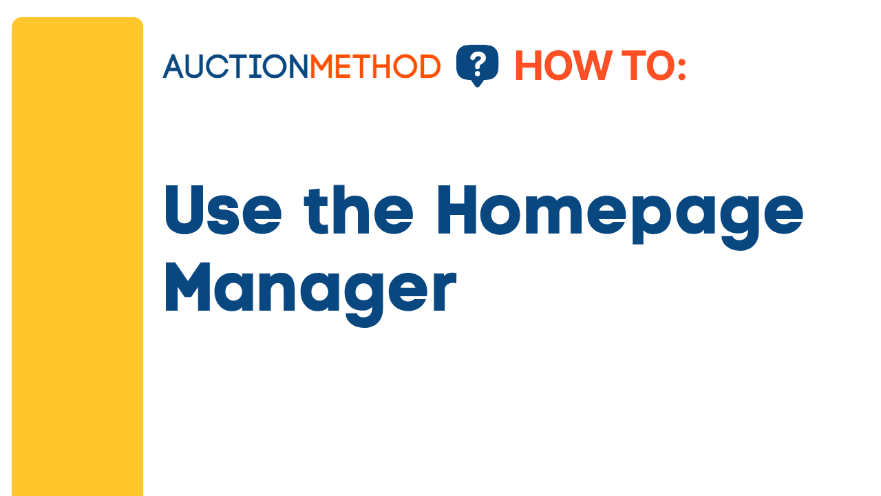 Use the Homepage Manager