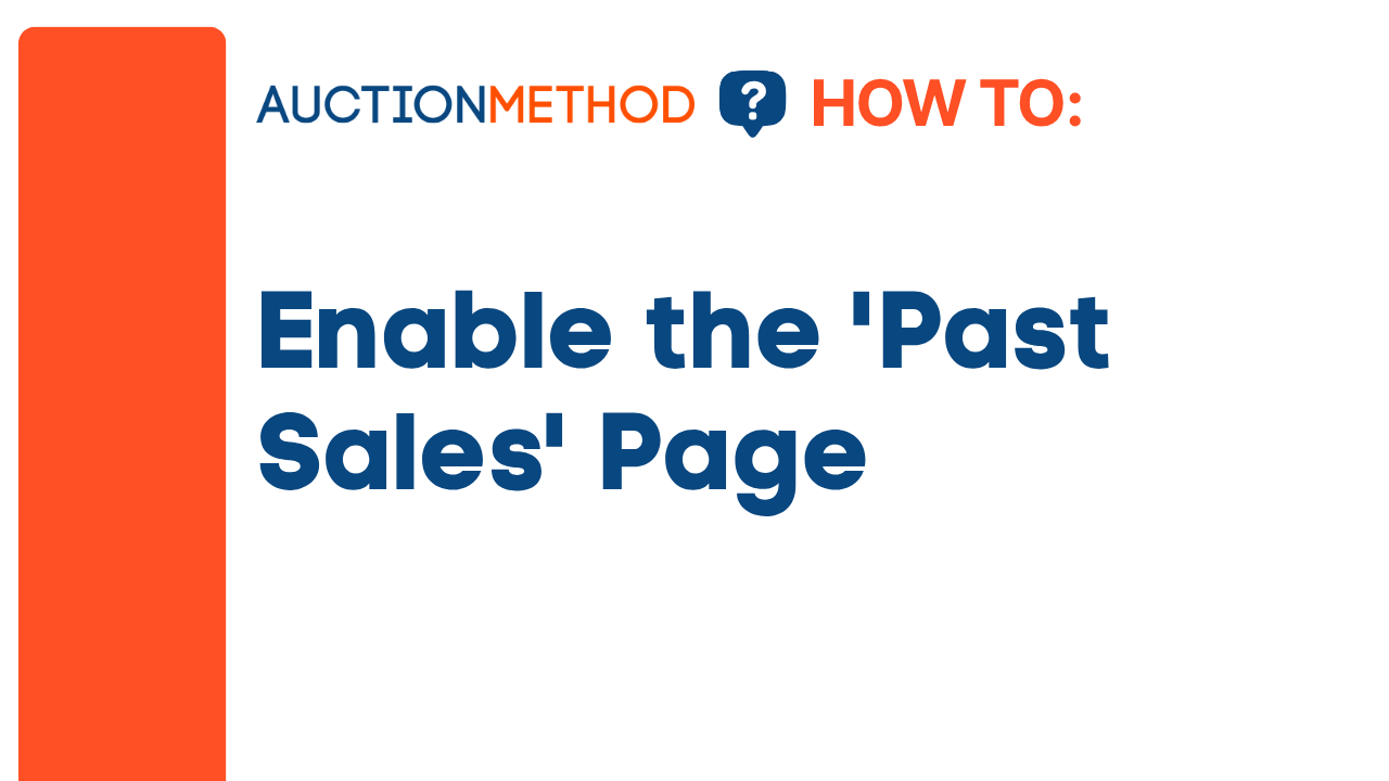 Enable the Past Sales Page