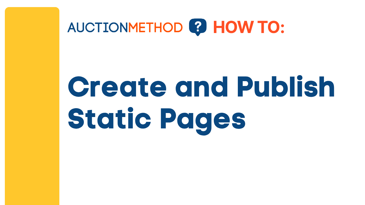 Create and Publish Static Pages